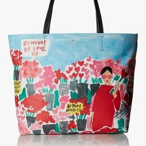 Kate Spade Hallie Rose Market Be Mine Bunches of Love Tote